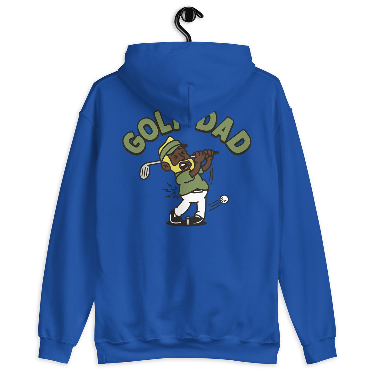 Golf Blond Hair Dark Skin Tone No-Glasses Beard Dad Hoodie