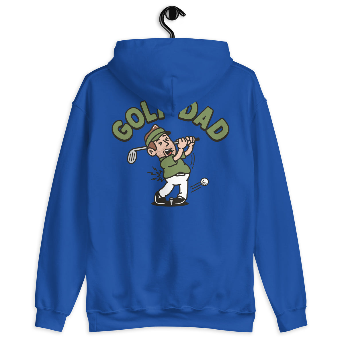 Golf Brown Hair Light Skin Tone No-Glasses Stubble Dad Hoodie