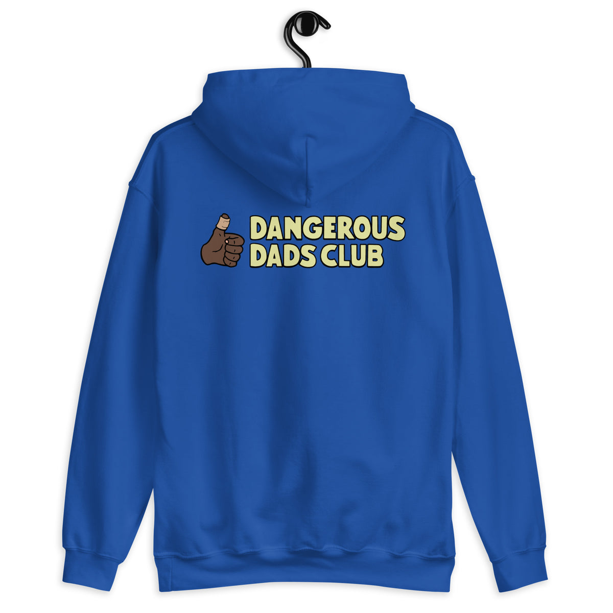 Dangerous Dads Club Hoodie - yellow logo with dark thumb