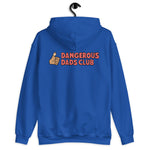 Dangerous Dads Club Hoodie - red logo with tan thumb
