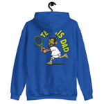 Tennis Black Hair Tan Skin Tone Glasses Short Beard Dad Hoodie