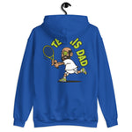 Tennis Black Hair Tan Skin Tone No-Glasses Bald Beard Dad Hoodie