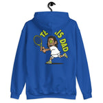 Tennis Black Hair Tan Skin Tone No-Glasses Long Stubble Dad Hoodie