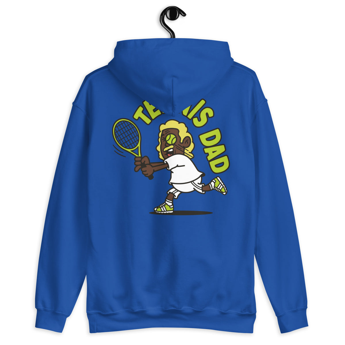 Tennis Blond Hair Dark Skin Tone No-Glasses Long Moustache Dad Hoodie