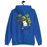 Tennis Blond Hair Dark Skin Tone No-Glasses Long Moustache Dad Hoodie