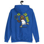 Tennis Brown Hair Dark Skin Tone Glasses Long Beard Dad Hoodie