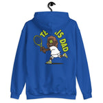 Tennis Brown Hair Dark Skin Tone Glasses Long Moustache Dad Hoodie