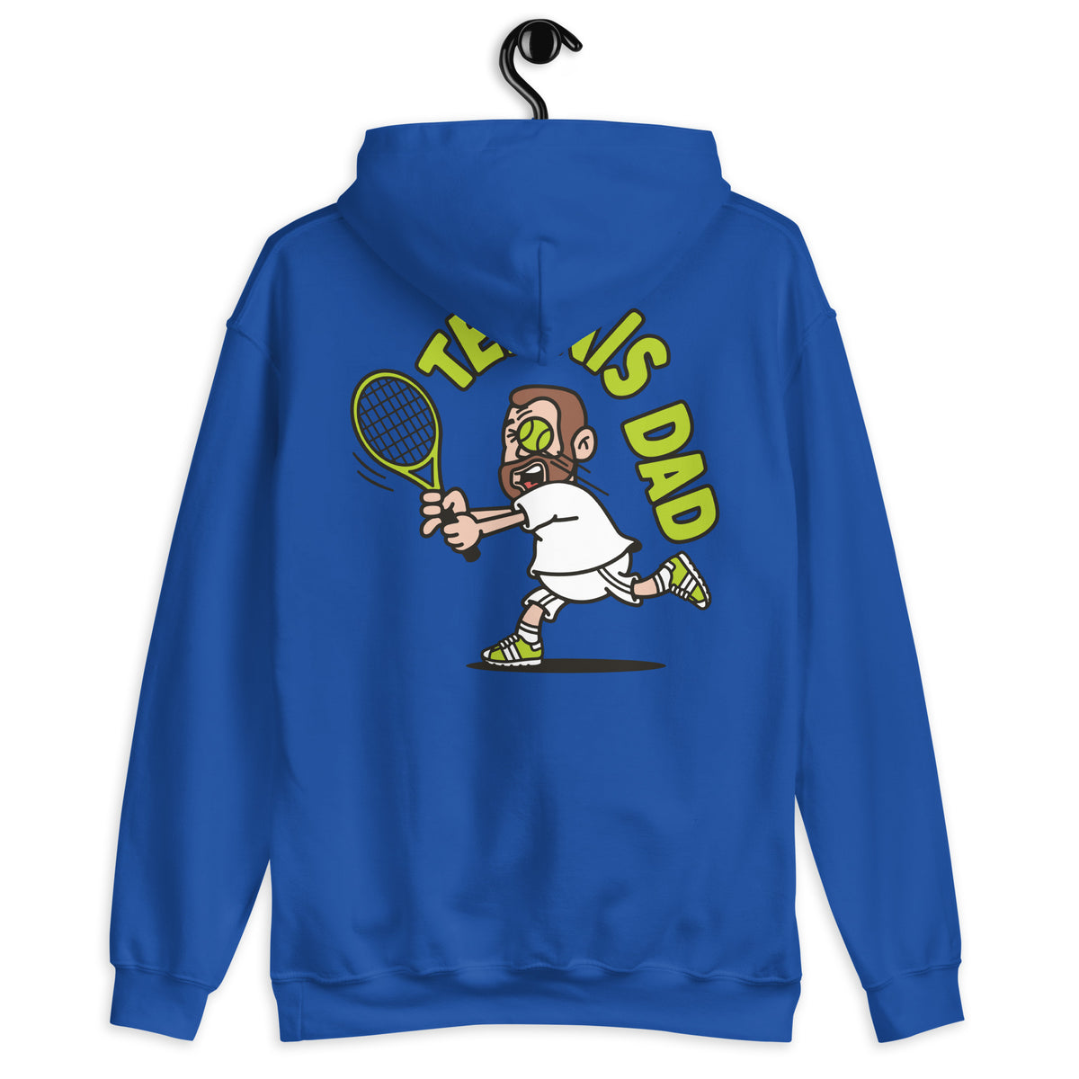 Tennis Brown Hair Light Skin Tone No-Glasses Short Beard Dad Hoodie