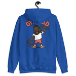 Gym Black Hair Dark Skin Tone Glasses Long Beard Dad Hoodie