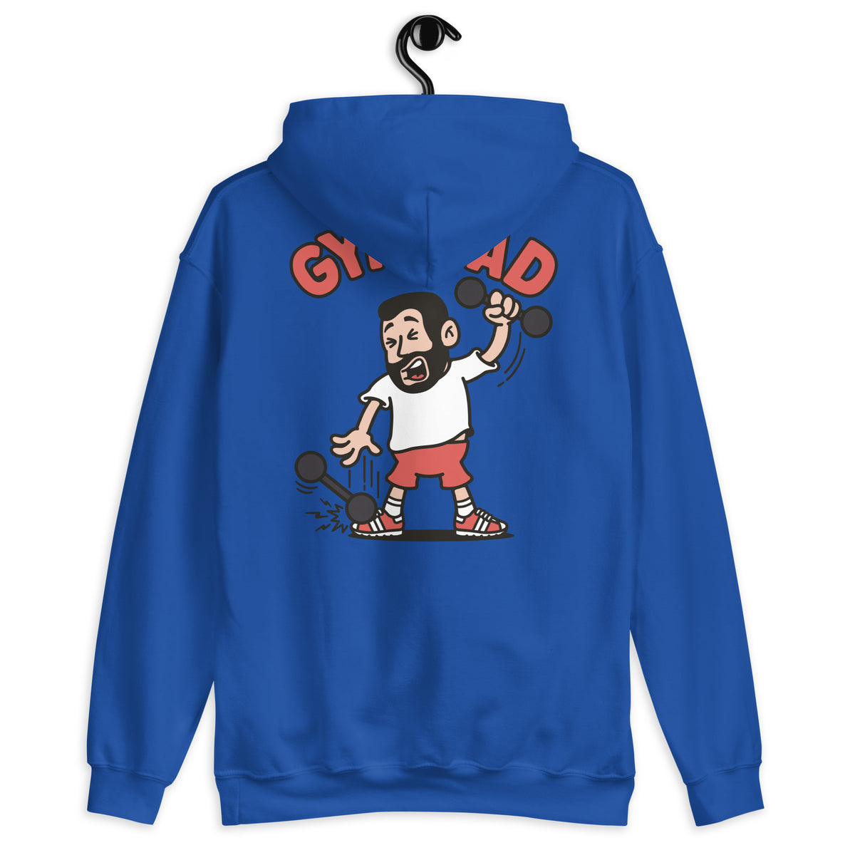 Gym Black Hair Light Skin Tone No-Glasses Short Beard Dad Hoodie