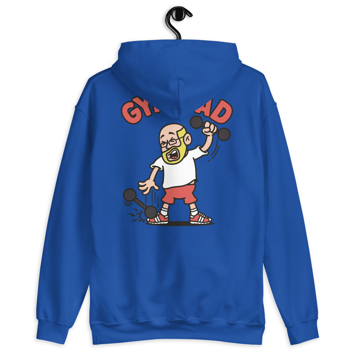 Gym Blond Hair Light Skin Tone Glasses Bald Beard Dad Hoodie
