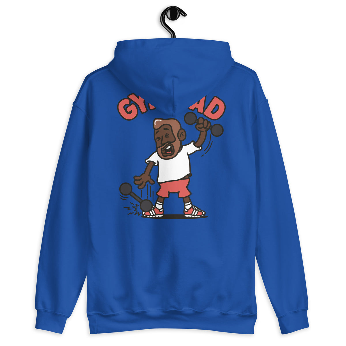 Gym Brown Hair Dark Skin Tone No-Glasses Medium Beard Dad Hoodie