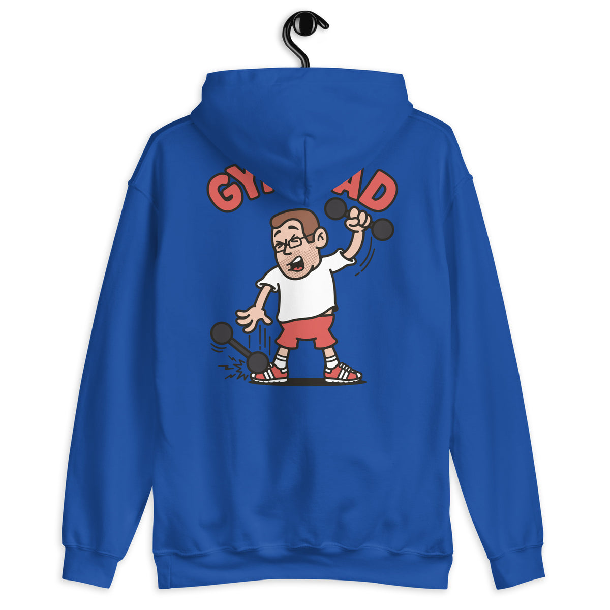 Gym Brown Hair Light Skin Tone Glasses Short Stubble Dad Hoodie