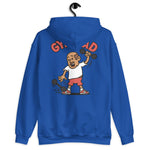 Gym Brown Hair Tan Skin Tone No-Glasses Bald Moustache Dad Hoodie