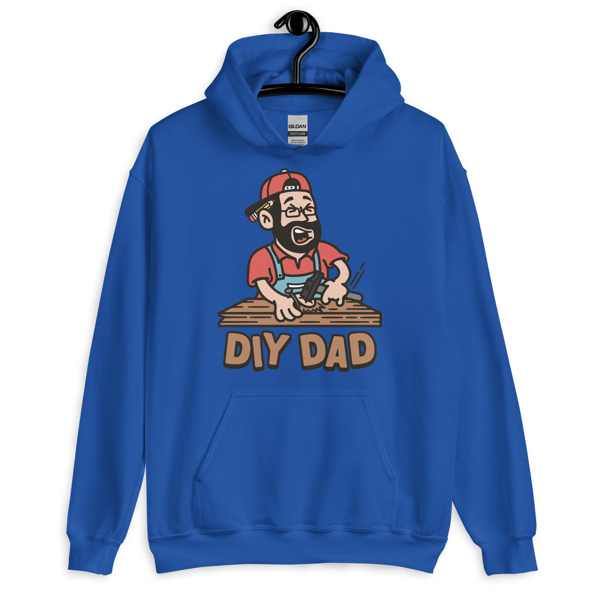 DIY Black Hair Light Skin Tone Glasses Beard Dad Hoodie