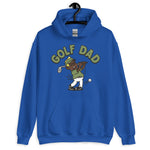 Golf Blond Hair Dark Skin Tone Glasses Stubble Dad Hoodie