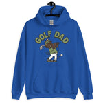 Golf Brown Hair Dark Skin Tone Glasses Moustache Dad Hoodie