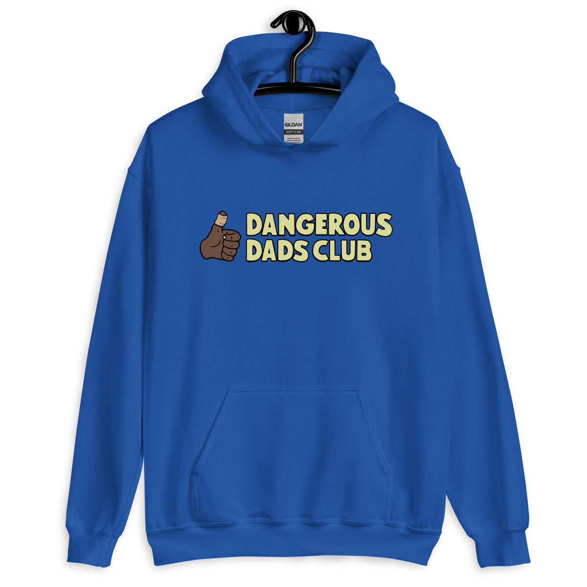 Dangerous Dads Club Hoodie - yellow logo-dark thumb