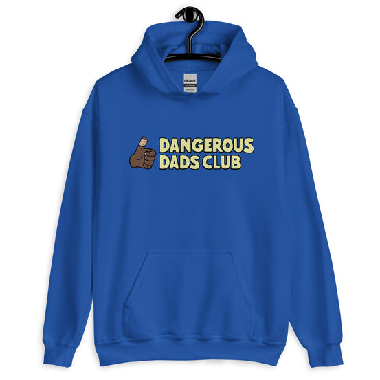 Dangerous Dads Club Hoodie - yellow logo-dark thumb