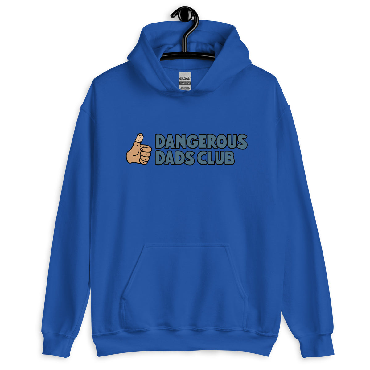 Dangerous Dads Club Hoodie - Blue logo - tan thumb