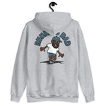 Running Black Hair Dark Skin Tone Glasses Beard Dad Hoodie