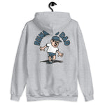 Running Black Hair Light Skin Tone Glasses Moustache Dad Hoodie