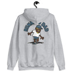 Running Blond Hair Dark Skin Tone No-Glasses Moustache & Chin Beard Dad Hoodie