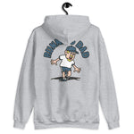 Running Blond Hair Light Skin Tone No-Glasses Moustache & Chin Beard Dad Hoodie