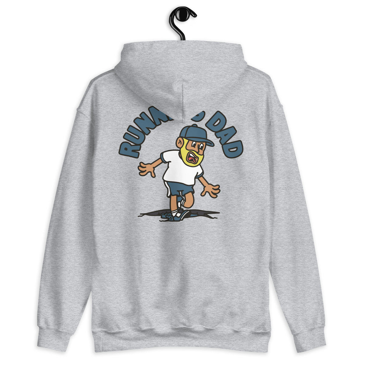 Running Blond Hair Tan Skin Tone No-Glasses Beard Dad Hoodie