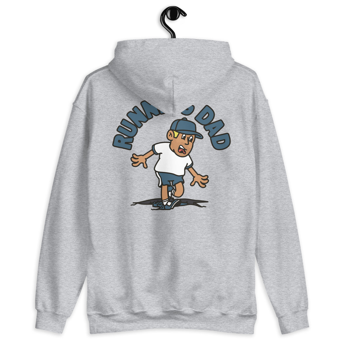 Running Blond Hair Tan Skin Tone No-Glasses Stubble Dad Hoodie