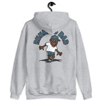 Running Brown Hair Dark Skin Tone No-Glasses Moustache & Chin Beard Dad Hoodie