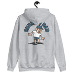 Running Brown Hair Light Skin Tone No-Glasses Moustache Dad Hoodie