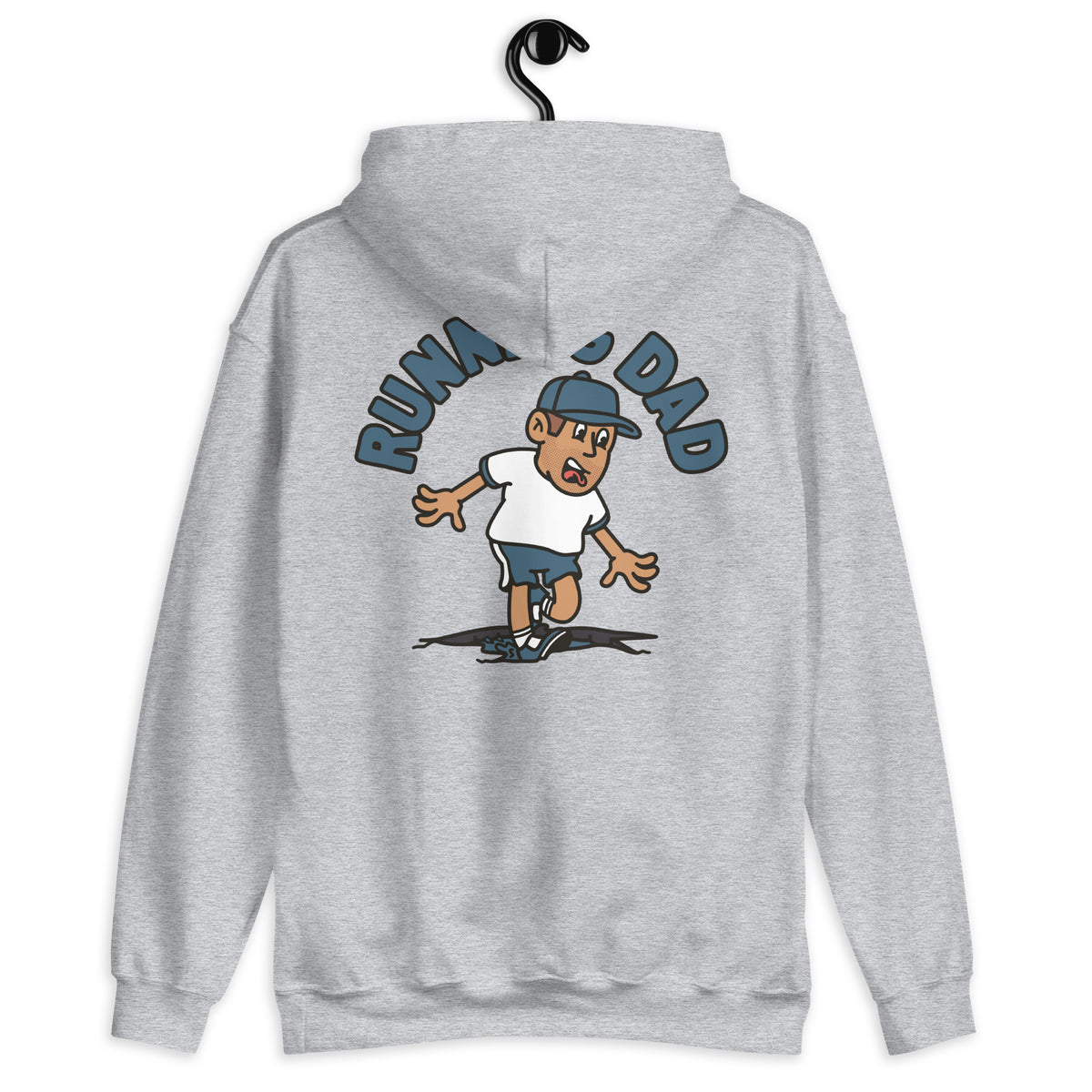 Running Brown Hair Tan Skin Tone No-Glasses Stubble Dad Hoodie