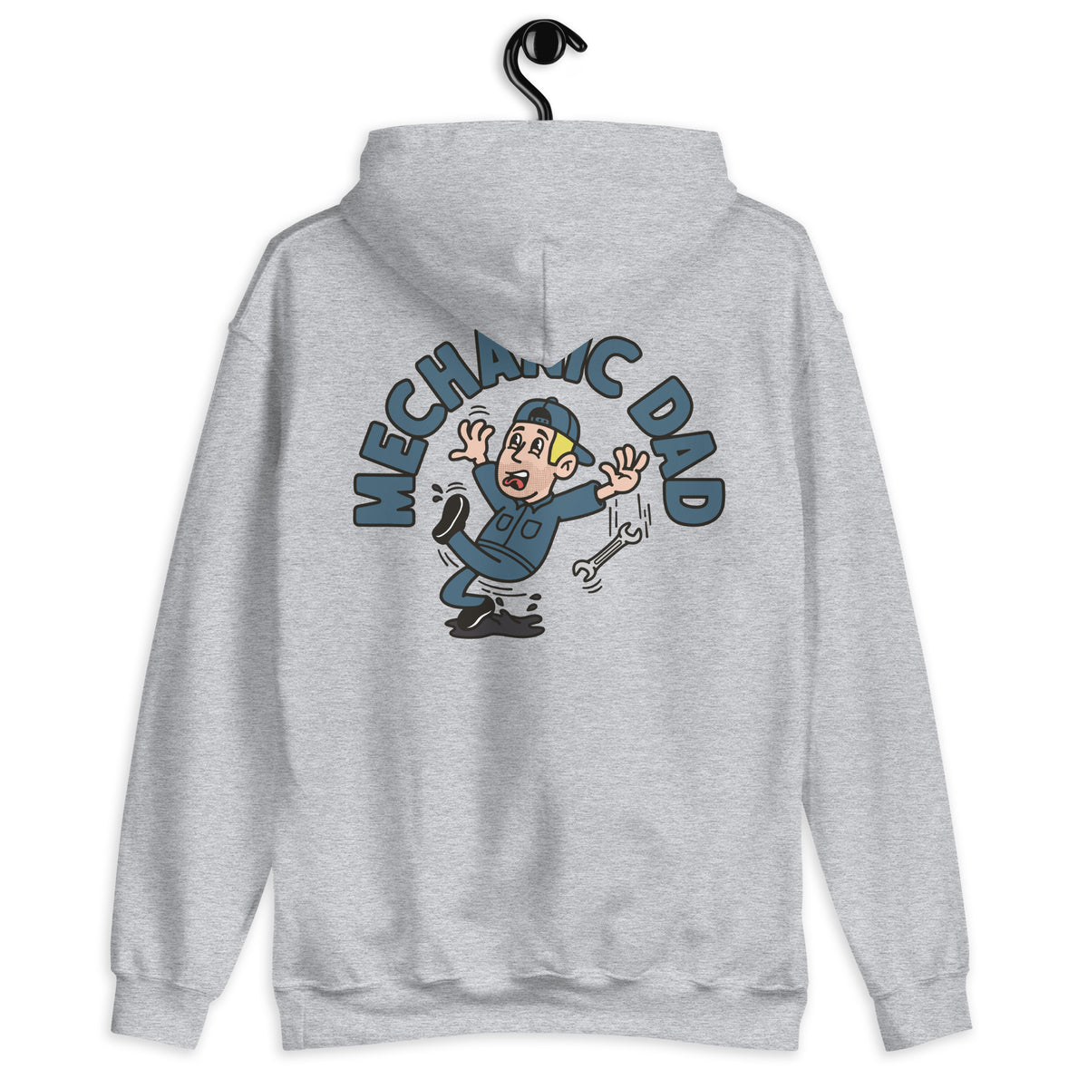 Mechanic Blond Hair Light Skin Tone No-Glasses Stubble Dad Hoodie