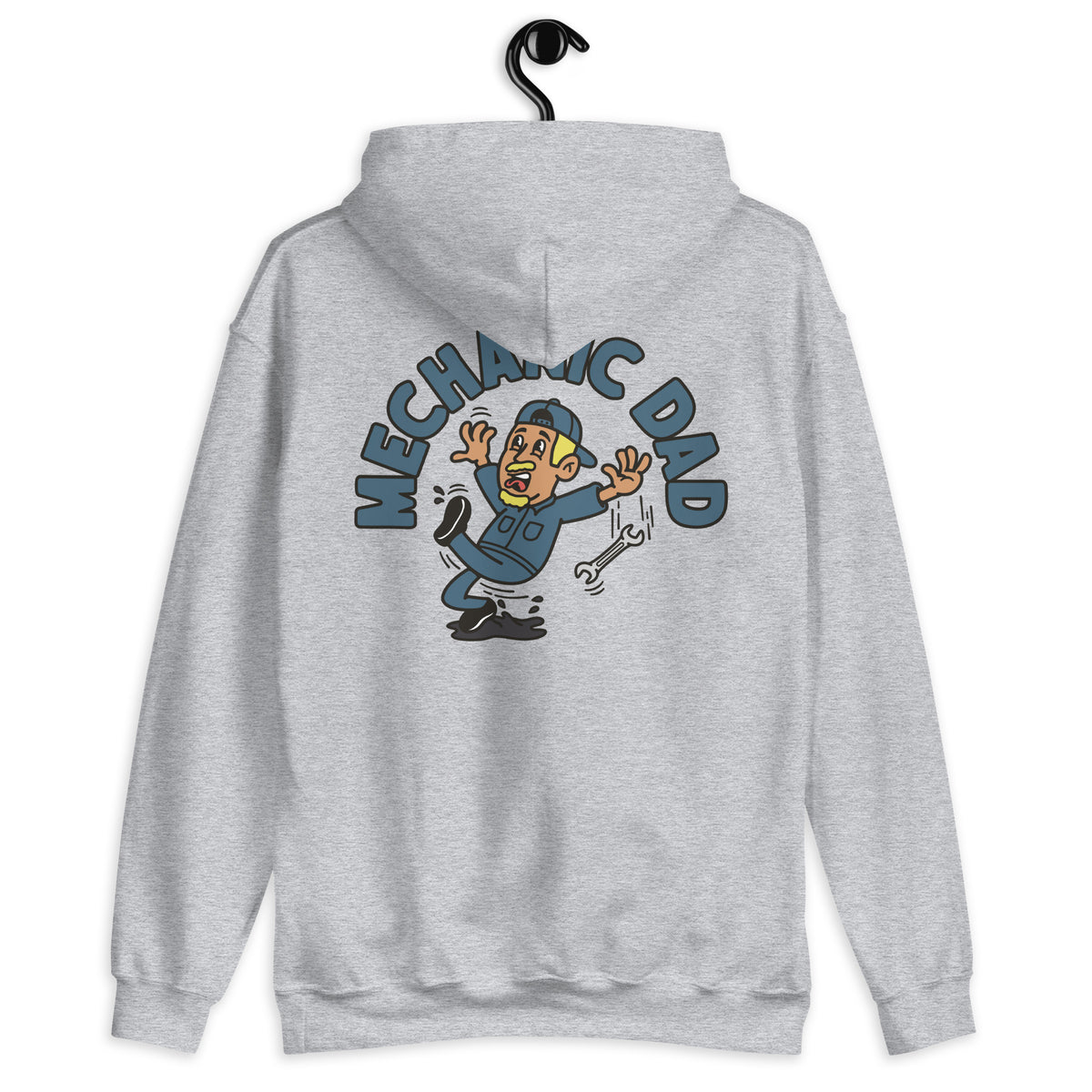 Mechanic Blond Hair Tan Skin Tone No-Glasses Moustache & Chin Beard Dad Hoodie