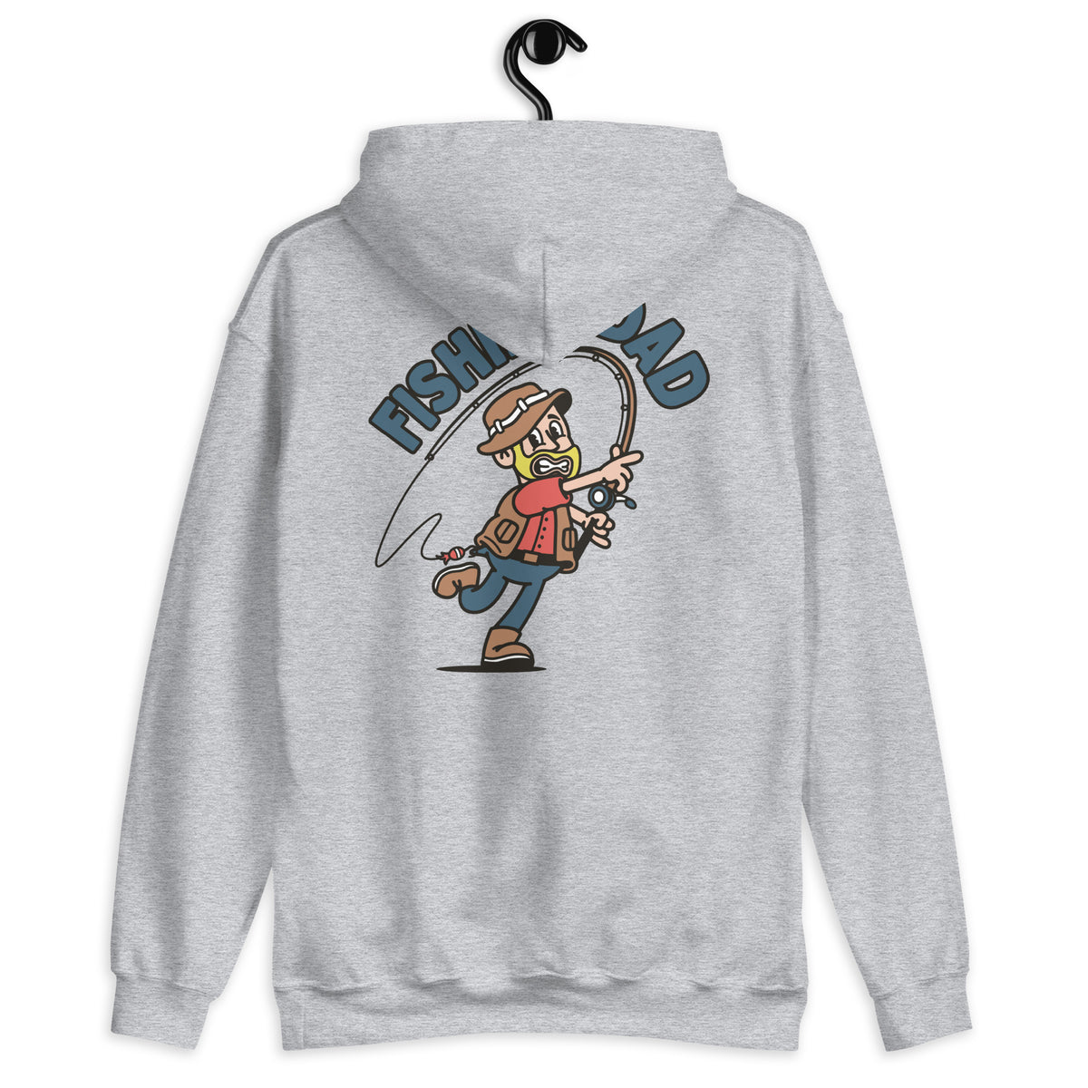 Fishing Blond Hair Light Skin Tone No-Glasses Beard Dad Hoodie