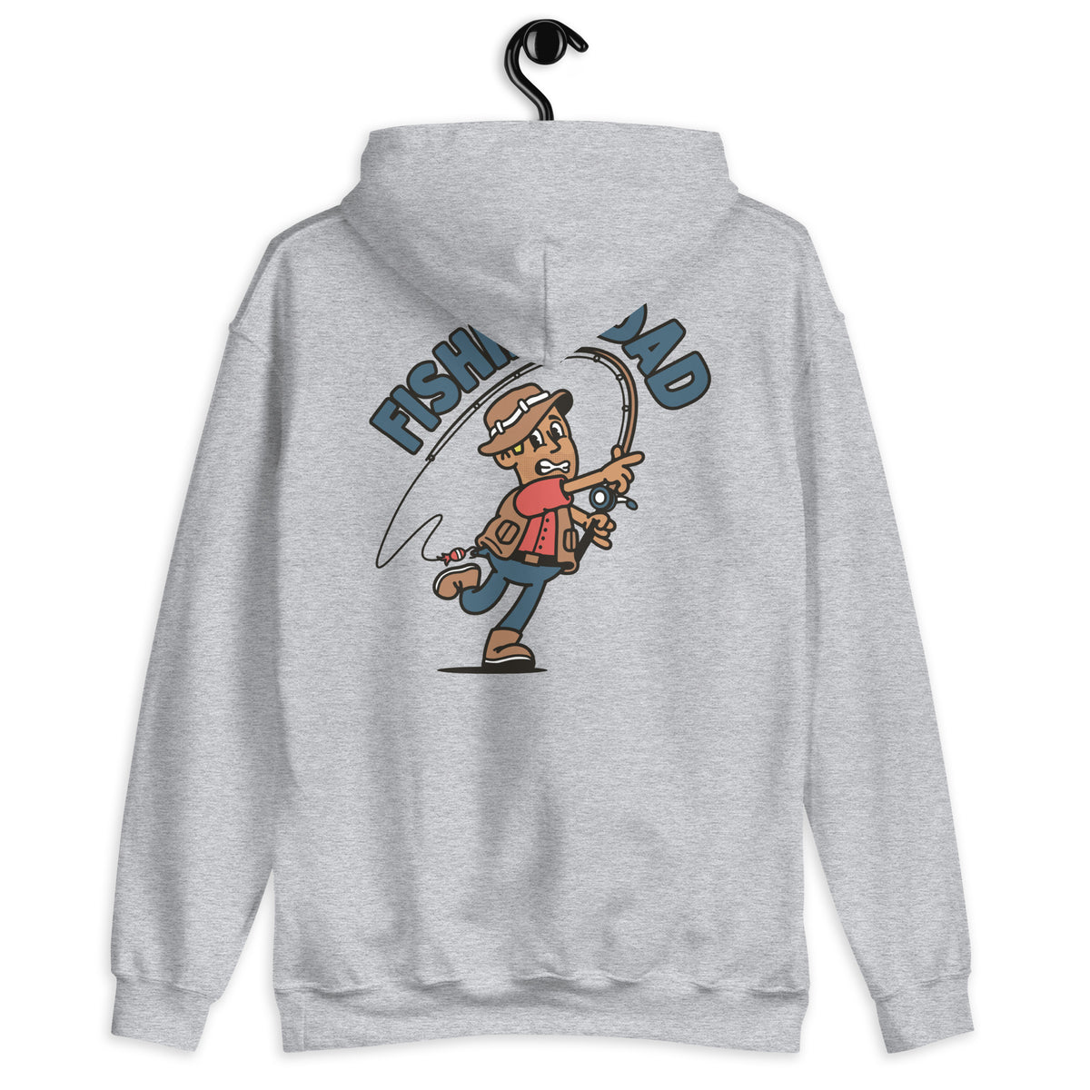 Fishing Blond Hair Tan Skin Tone No-Glasses Stubble Dad Hoodie