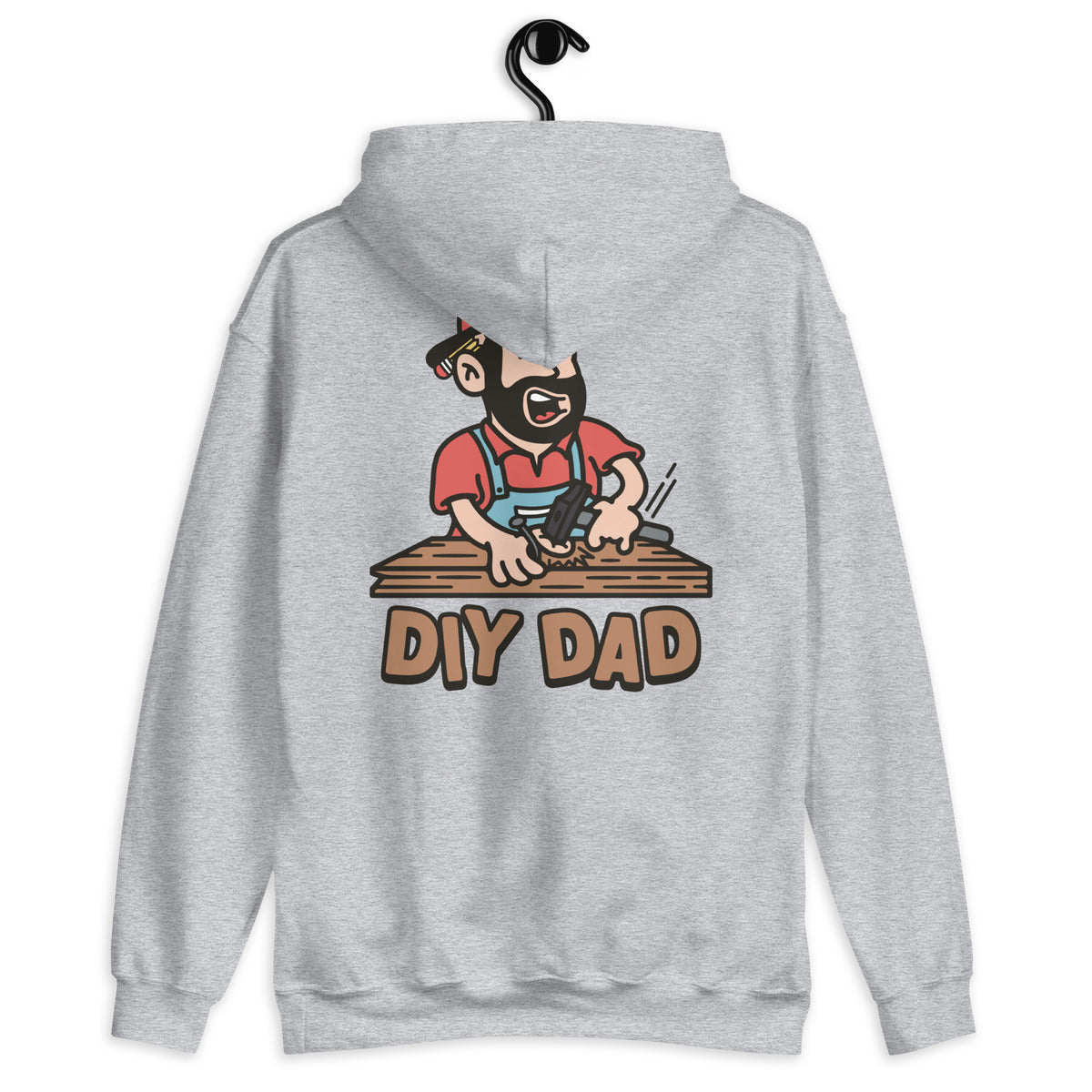 DIY Black Hair Light Skin Tone No-Glasses Beard Dad Hoodie