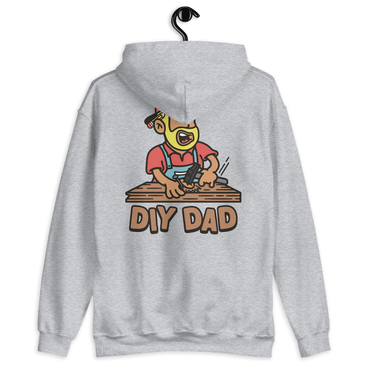 DIY Blond Hair Tan Skin Tone No-Glasses Beard Dad Hoodie