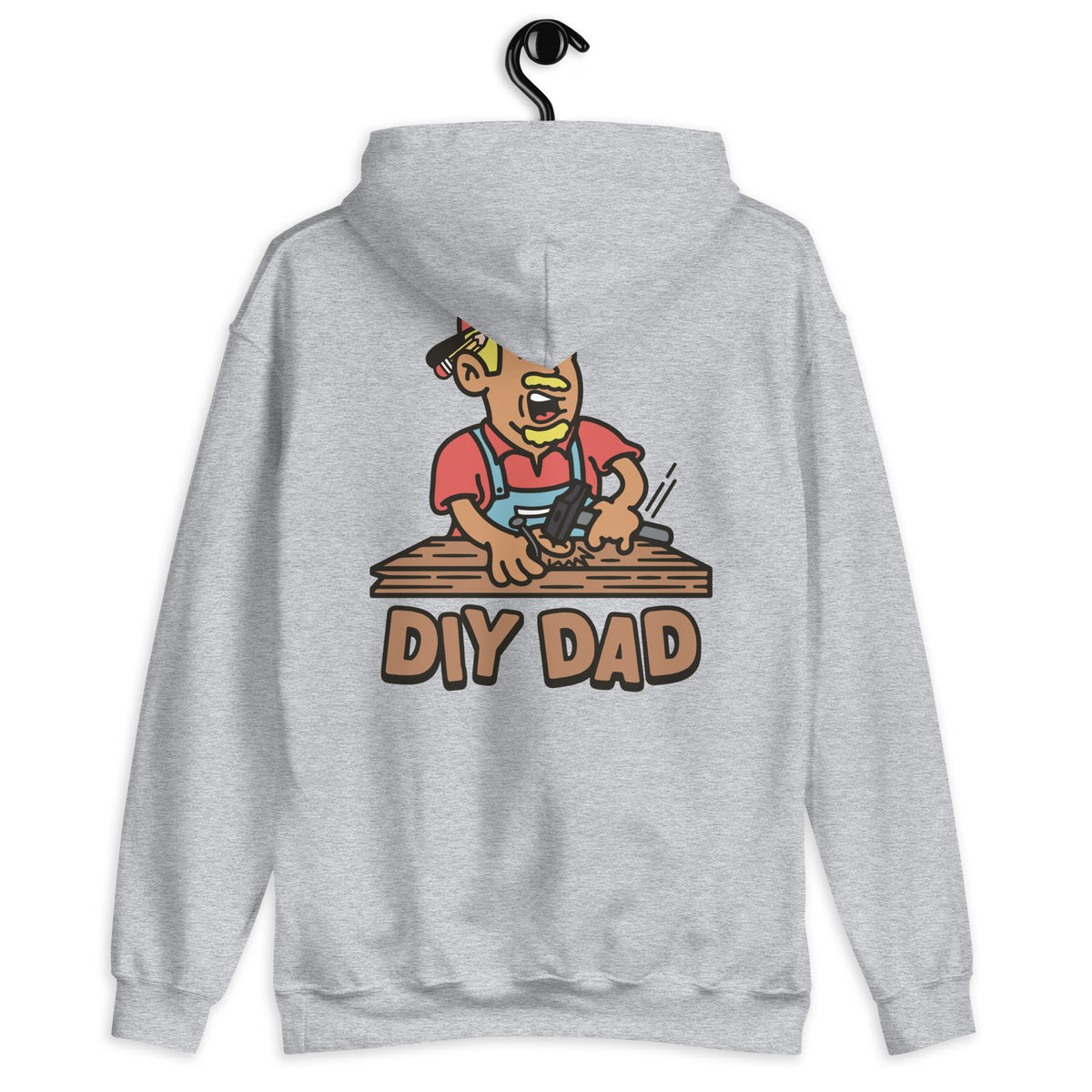 DIY Blond Hair Tan Skin Tone No-Glasses Moustache & Chin Beard Dad Hoodie