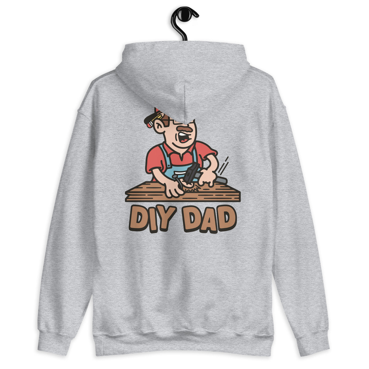 DIY Brown Hair Light Skin Tone Glasses Moustache Dad Hoodie