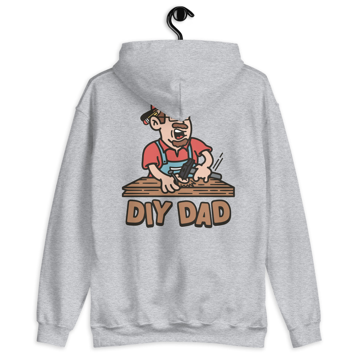 DIY Brown Hair Light Skin Tone Glasses Moustache & Chin Beard Dad Hoodie