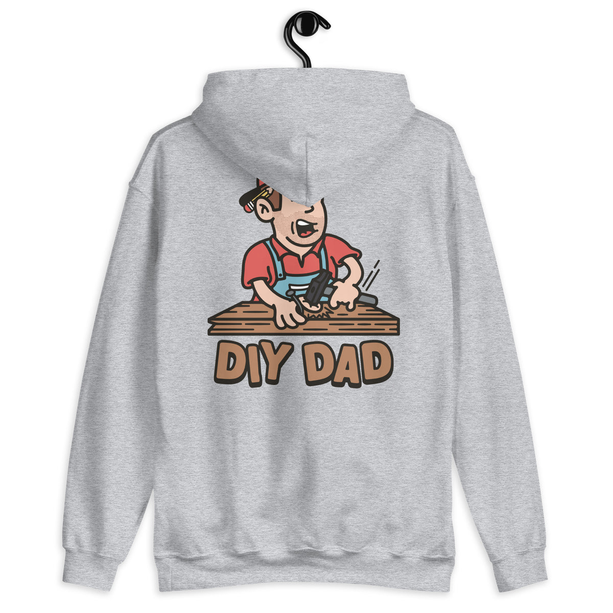 DIY Brown Hair Light Skin Tone No-Glasses Stubble Dad Hoodie
