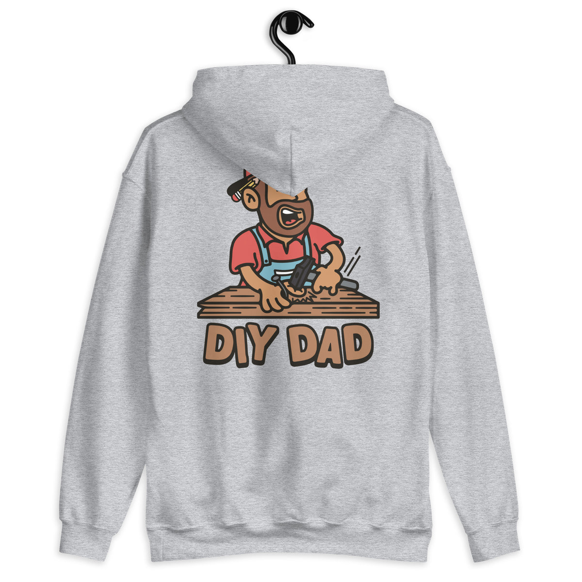 DIY Brown Hair Tan Skin Tone No-Glasses Beard Dad Hoodie