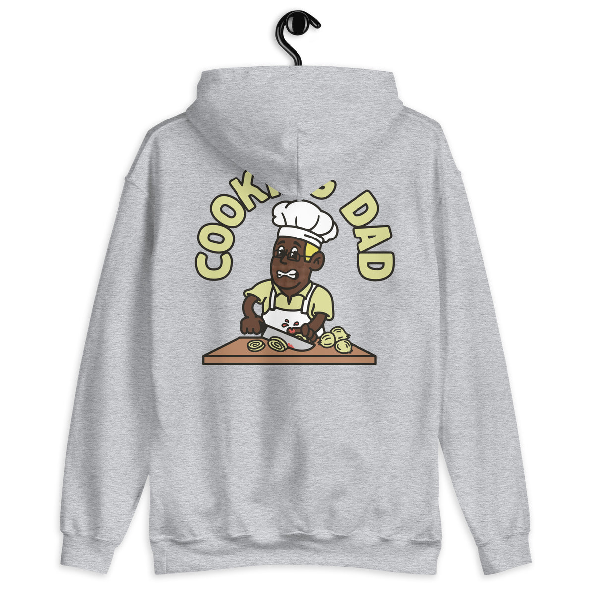 Cooking Blond Hair Dark Skin Tone Glasses Stubble Dad Hoodie