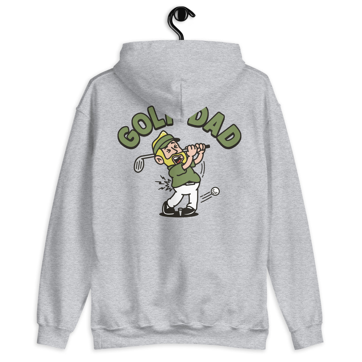 Golf Blond Hair Light Skin Tone No-Glasses Beard Dad Hoodie