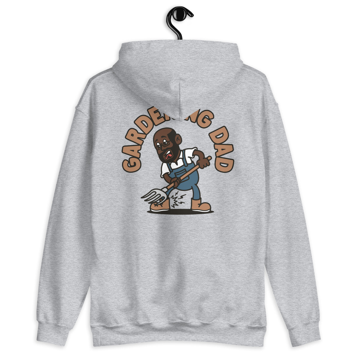 Gardening Black Hair Dark Skin Tone Glasses Bald Beard Dad Hoodie