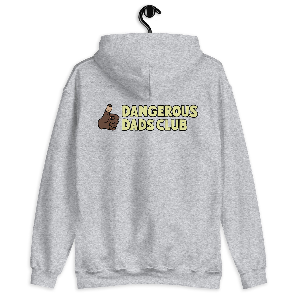 Dangerous Dads Club Hoodie - yellow logo with dark thumb