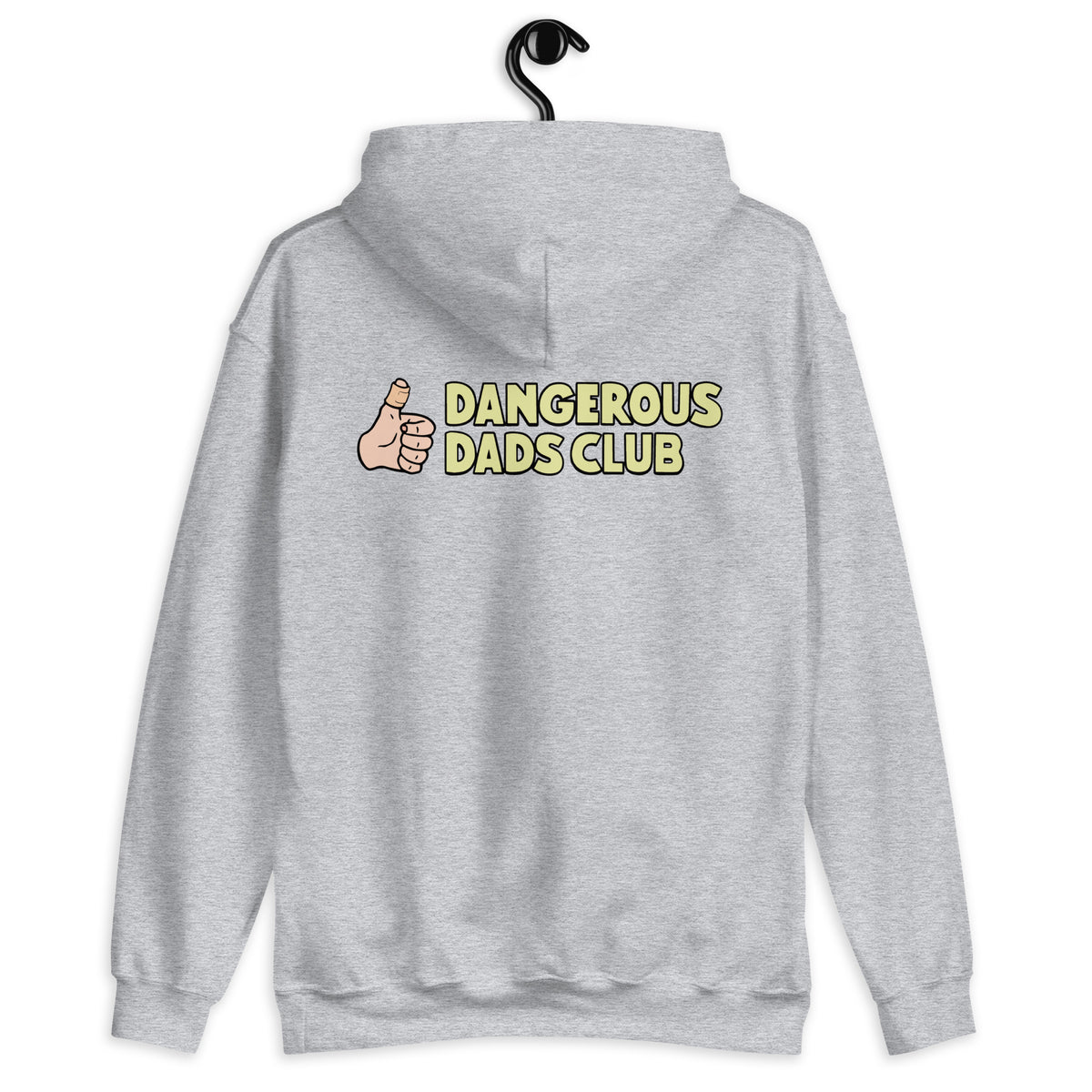 Dangerous Dads Club Hoodie - yellow logo with light thumb