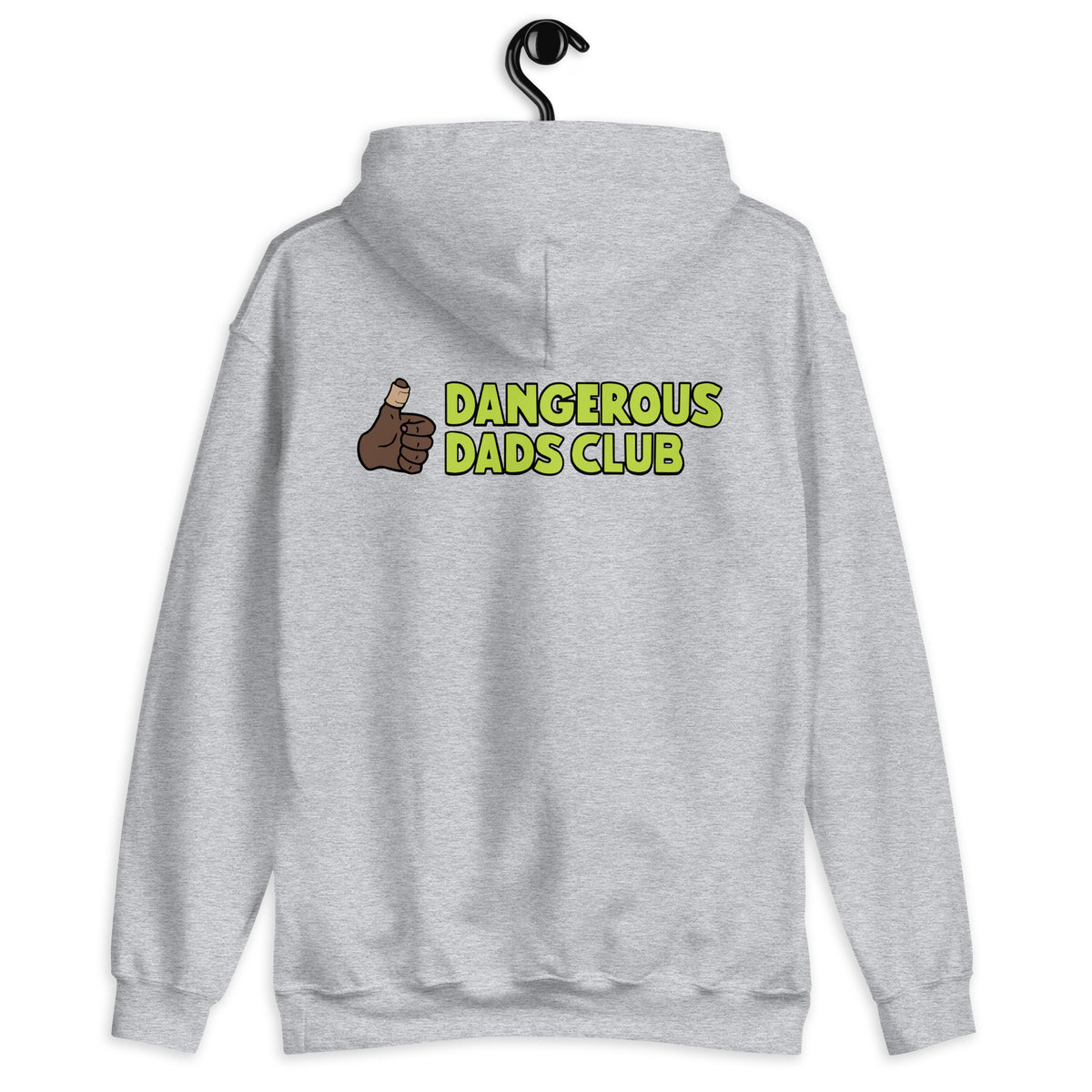 Dangerous Dads Club Hoodie - L.green logo with dark thumb